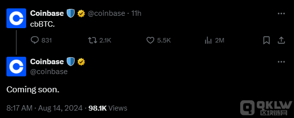 Coinbase即將推出cbBTCTokens，市場反應熱烈圖片