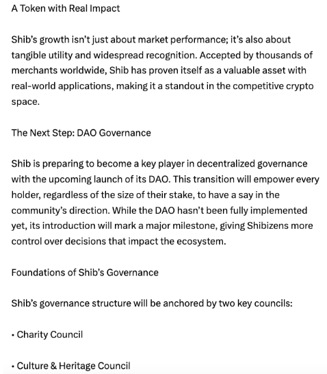 Shiba Inu 宣布推出Decentralization自治組織  圖片